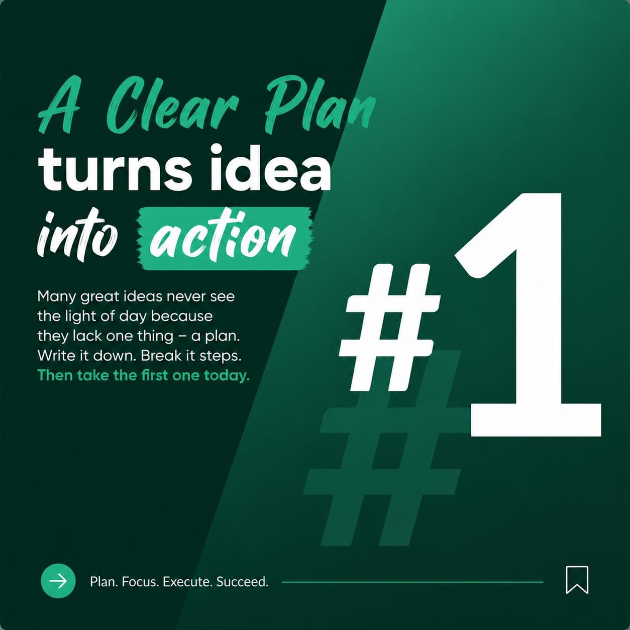 A clear plan turns idea into action carousel slide