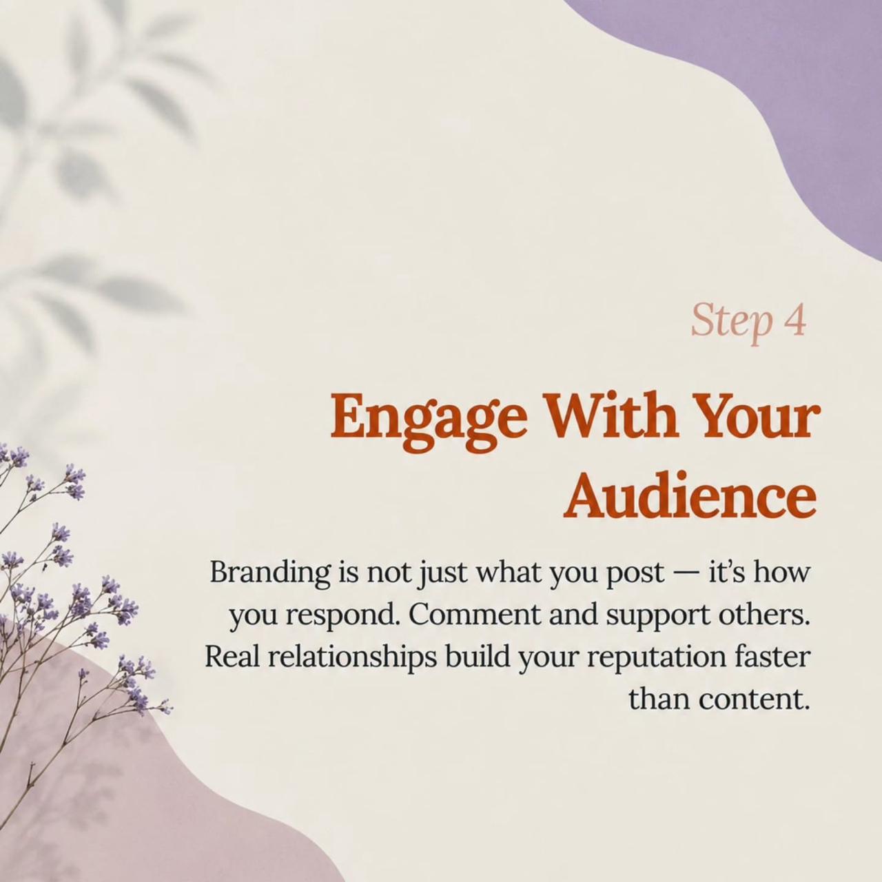 Engage with your audience personal brand slide